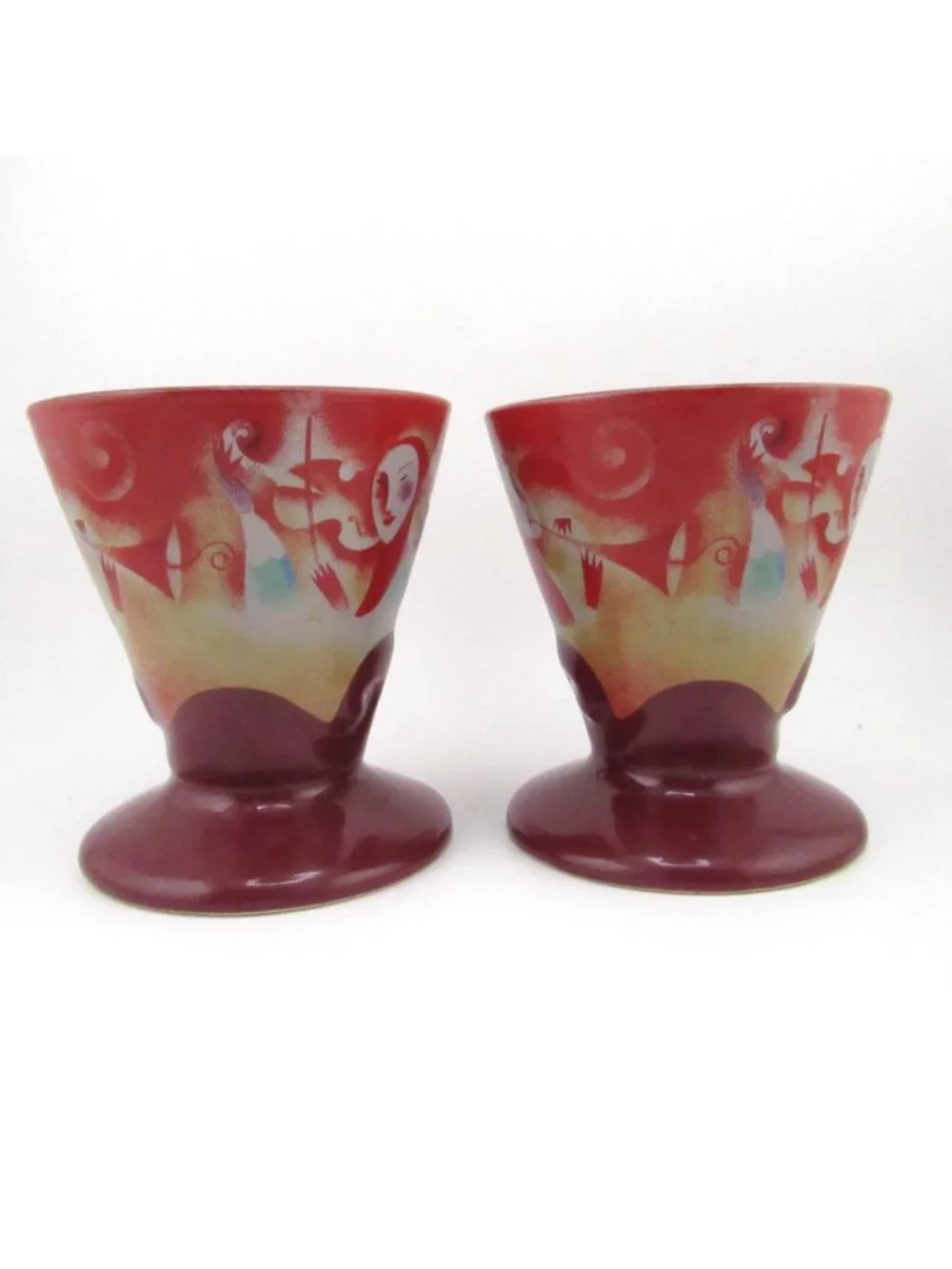 Vintage Pair Frangelico Court Jester LINDA FRICHTEL Espresso Coffee Cups/Mugs